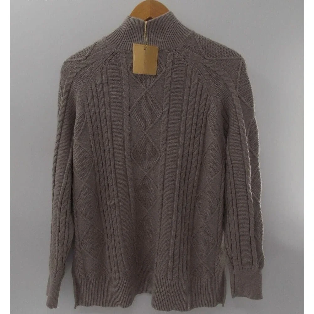 PHILOSOPHY Women's‎ Taupe Pebble Heather Mock Neck Long Sleeve Sweater Small NWT